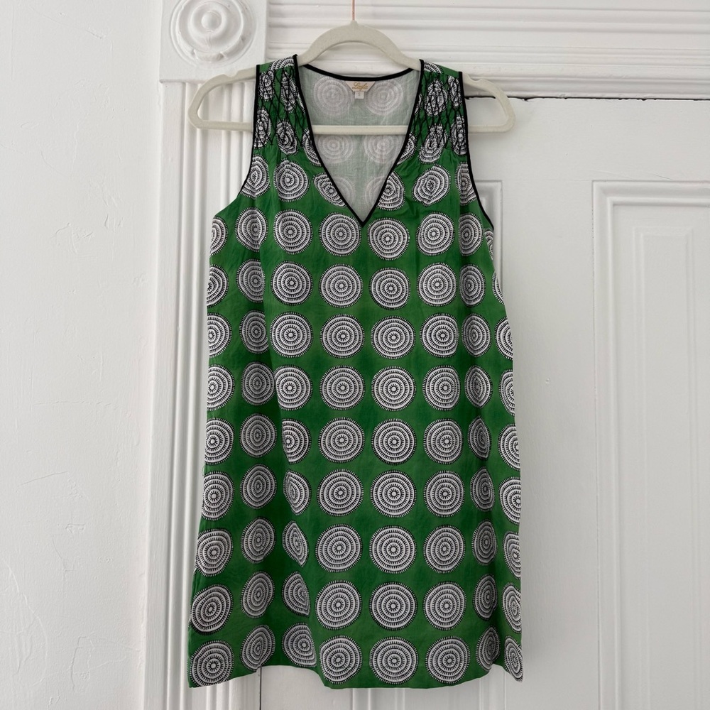Layla Green Cotton Circle Pattern Mini Dress